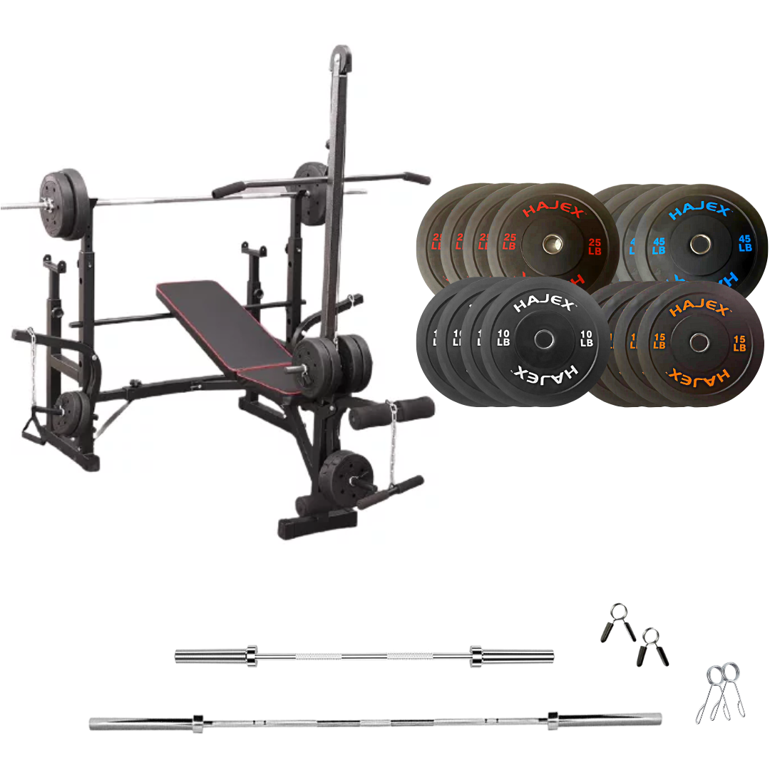 Adjustable Workout Bench with Weight Sets