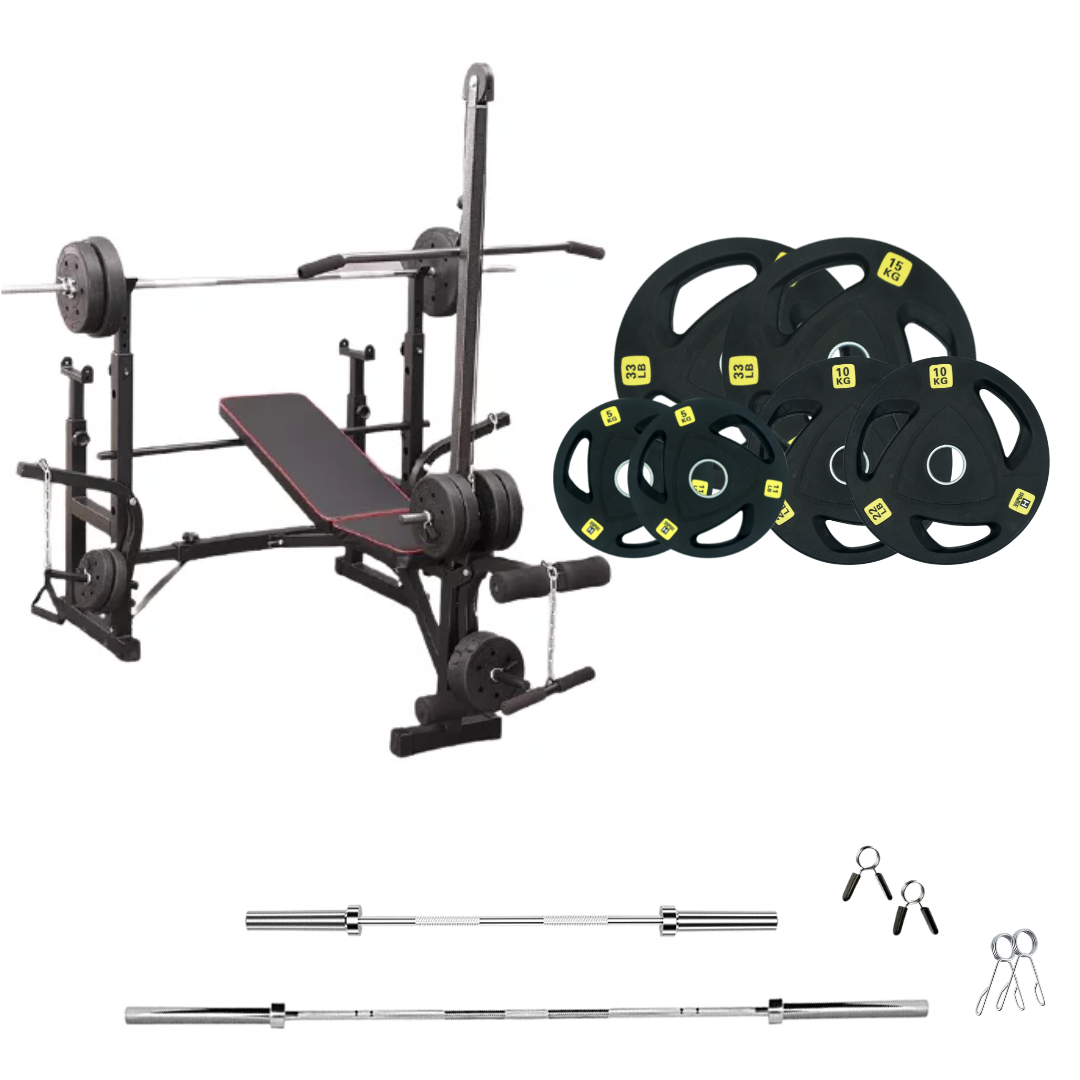 Adjustable Workout Bench with Weight Sets