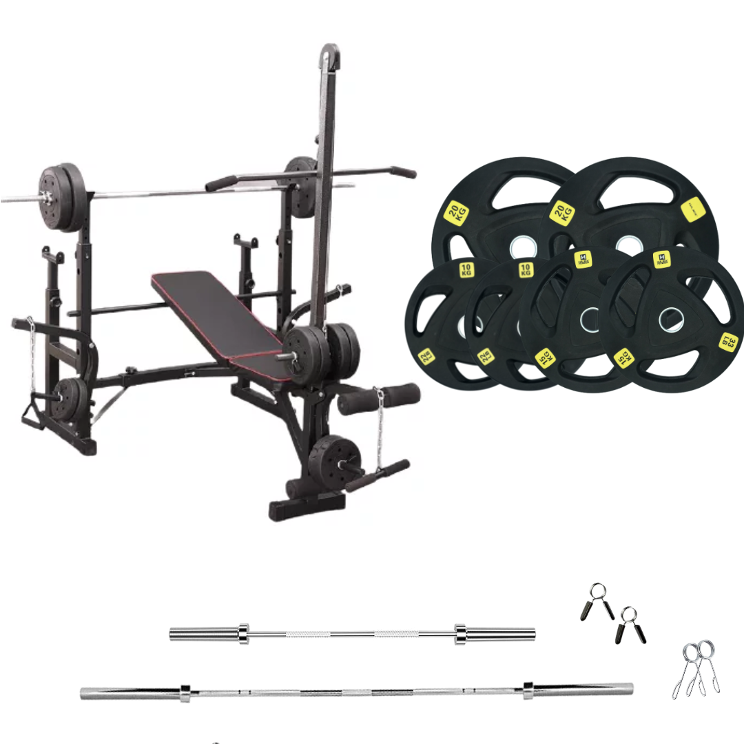 Adjustable Workout Bench with Weight Sets