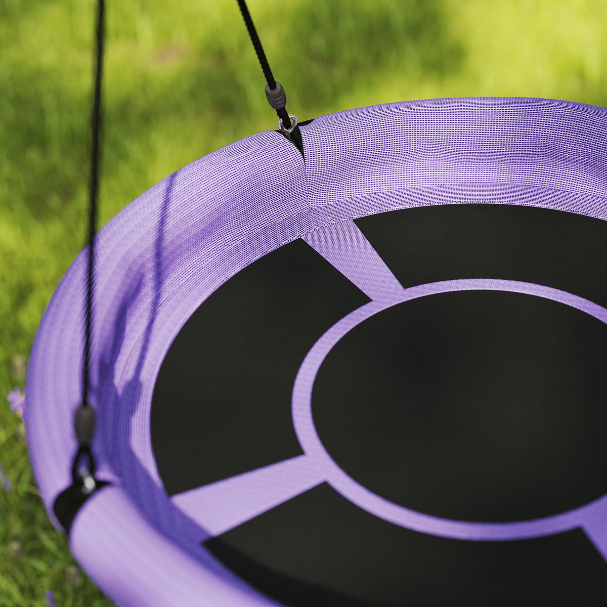 100cm Diameter Nest Seat for Kids with Height Adjustable Hanging Ropes for Outdoor, Playground, Garden, Green