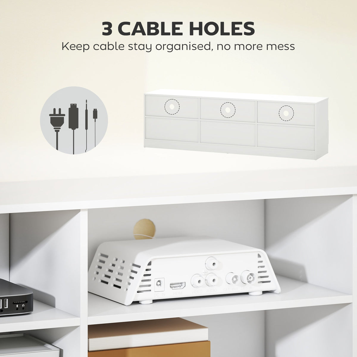 Dallas Modern TV Stand with Storage Drawers for TVs up to 85"-White