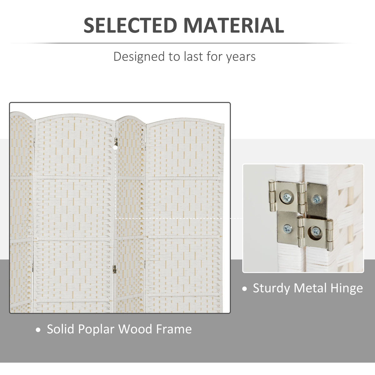 6ft Folding Room Divider, 3 Panel Wall Partition with Wooden Frame for Bedroom, Home Office, Natural
