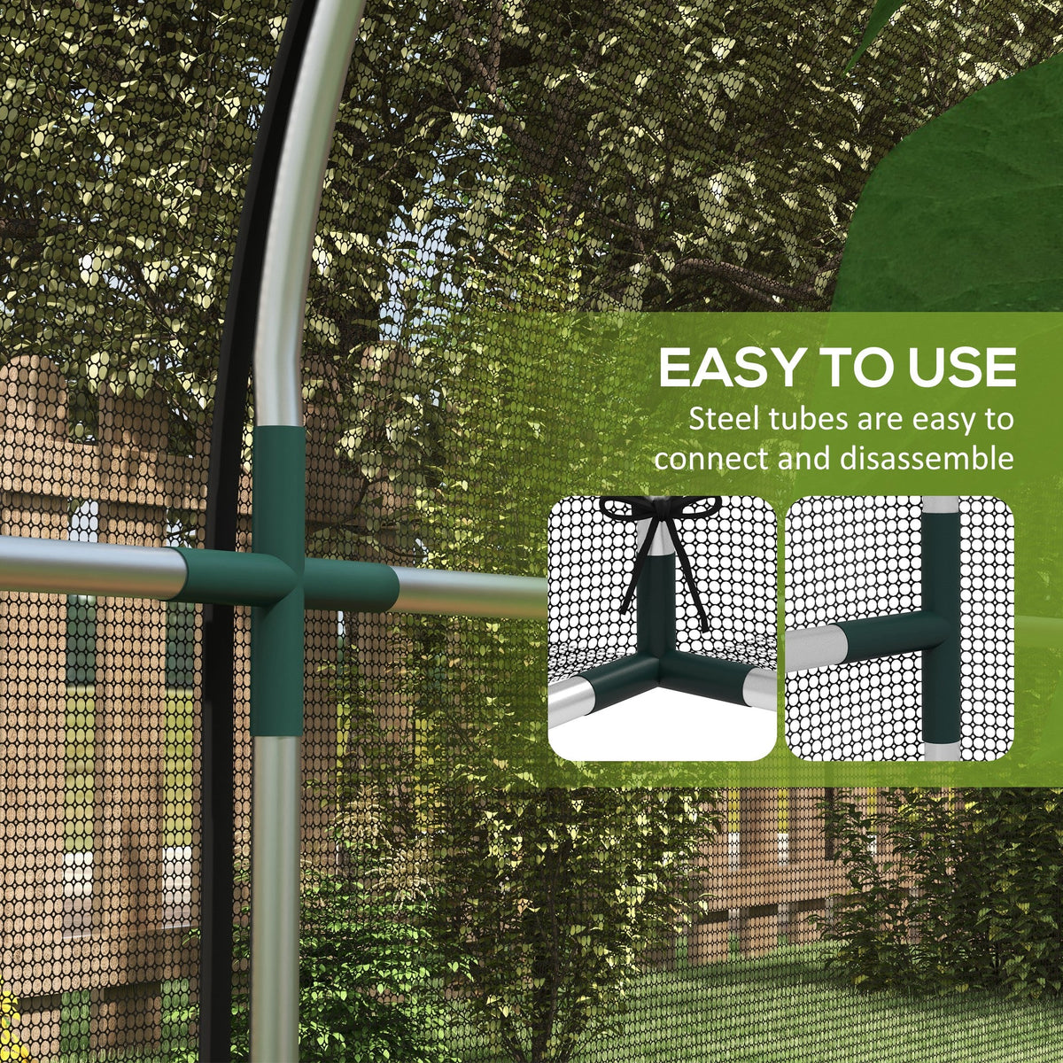 4.9' x 3.9' Crop Cage with Zipper Roll-Up Door, Mesh Plant Protection Tent from Animals with Galvanised Steel Frame