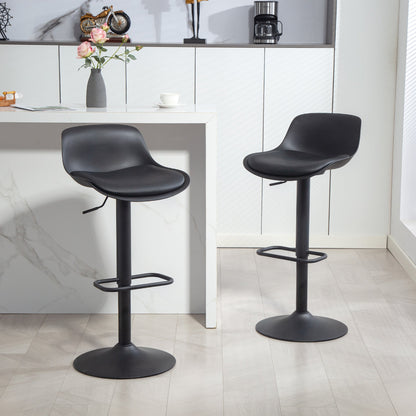 Zee Counter Height/Bar Stools Set of 2 with Adjustable Height and Swivel Seat-Black