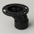 LESSO ABS 4×3 Offset Closet Flange — Adjustable Hub DWV | 1-1/2″ Offset, 360° Rotating Ring | ASTM D2661, CSA B181.1, cUPC