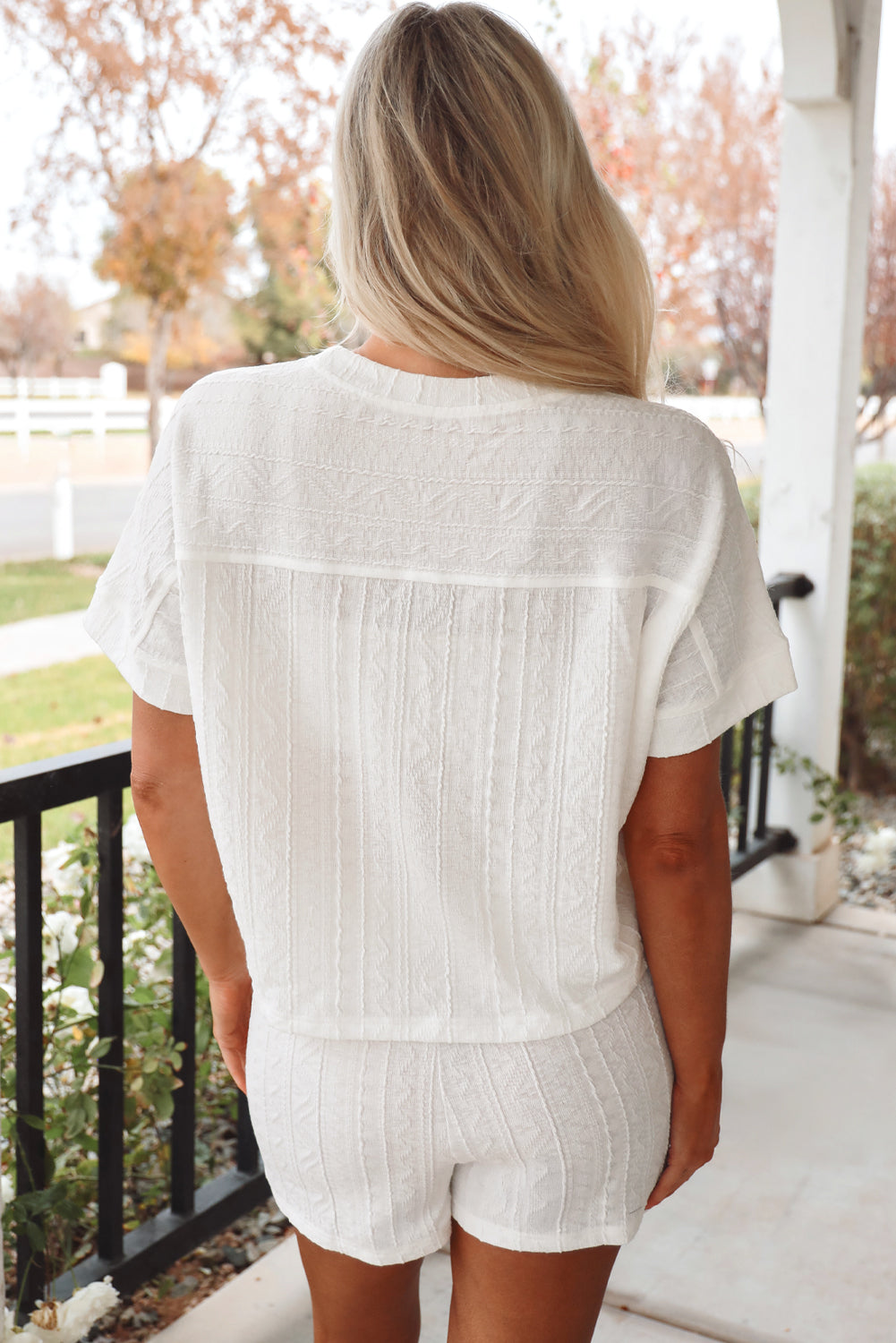 Textured Shorts Set — Matching Two-Piece Lounge & Casual Set for Women