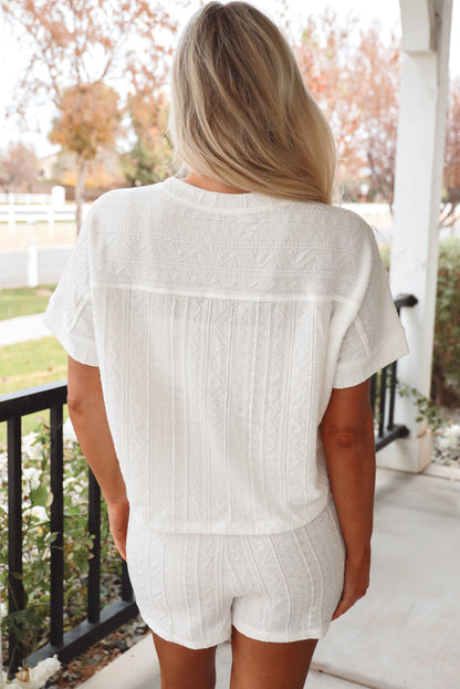 Textured Shorts Set — Matching Two-Piece Lounge & Casual Set for Women