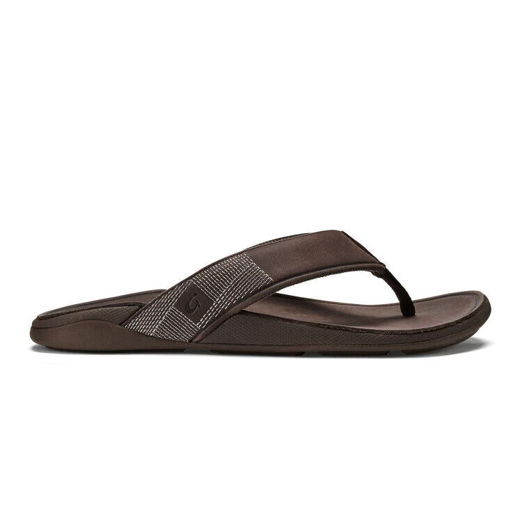 Olukai Men's Tuahine Full-Grain Leather Flip-Flop Sandals Size 8