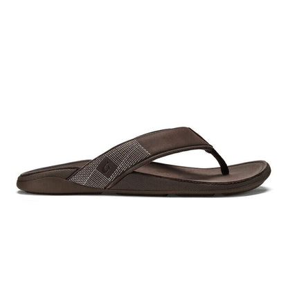 Olukai Men's Tuahine Full-Grain Leather Flip-Flop Sandals Size 8