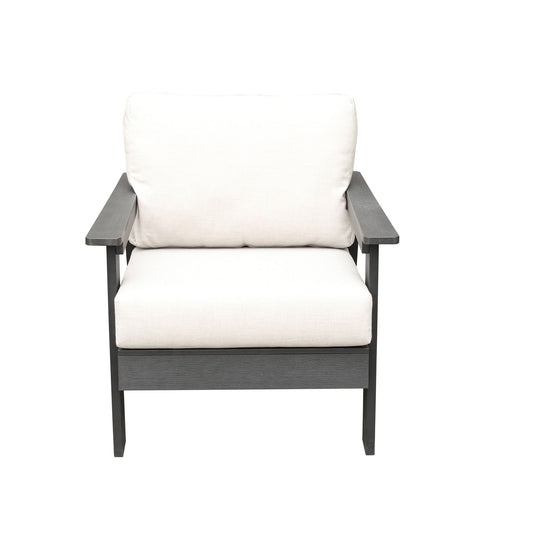 Hazelnut Polymer Outdoor Club Chair with Sunbrella® Cushions