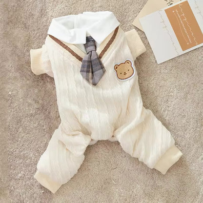 Samuel School Outfit for Dogs – Matching Dog Dress and Sweater Set