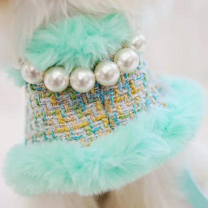 Riviera Tweed Dog Harness Set | Harness Hat and Leash Outfit