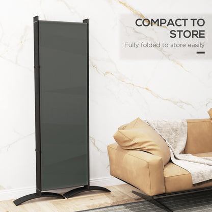 6 Panel Folding Room Divider, UV30+ Privacy Screen, Indoor Outdoor Privacy Panel with Stable Base, Beige