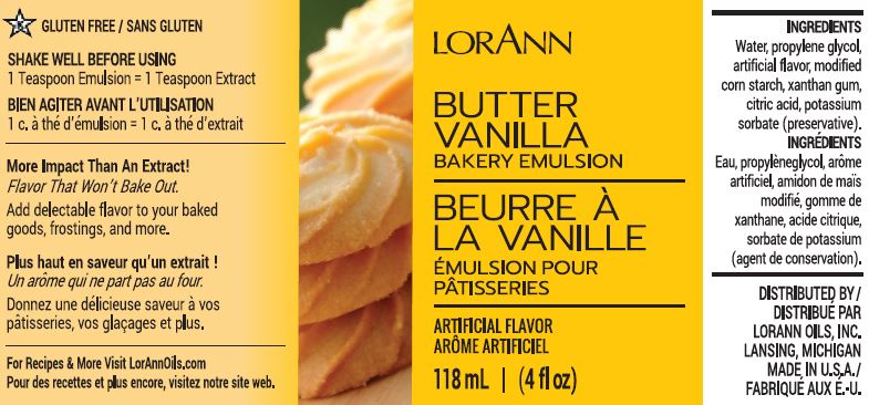 Butter Vanilla Bakery Emulsion - 4 oz. - 16 oz. - 1 Gallon - 5 Gallons - Bakery Emulsions Canada - Ships Free Within Canada on Orders Above CAD $199