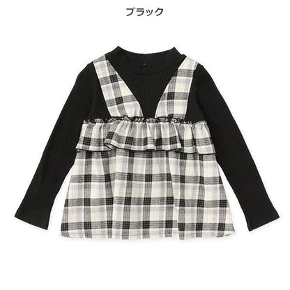 西松屋 ELFINDOLL テレコビエラチェックセット風長袖Tシャツ 正規品