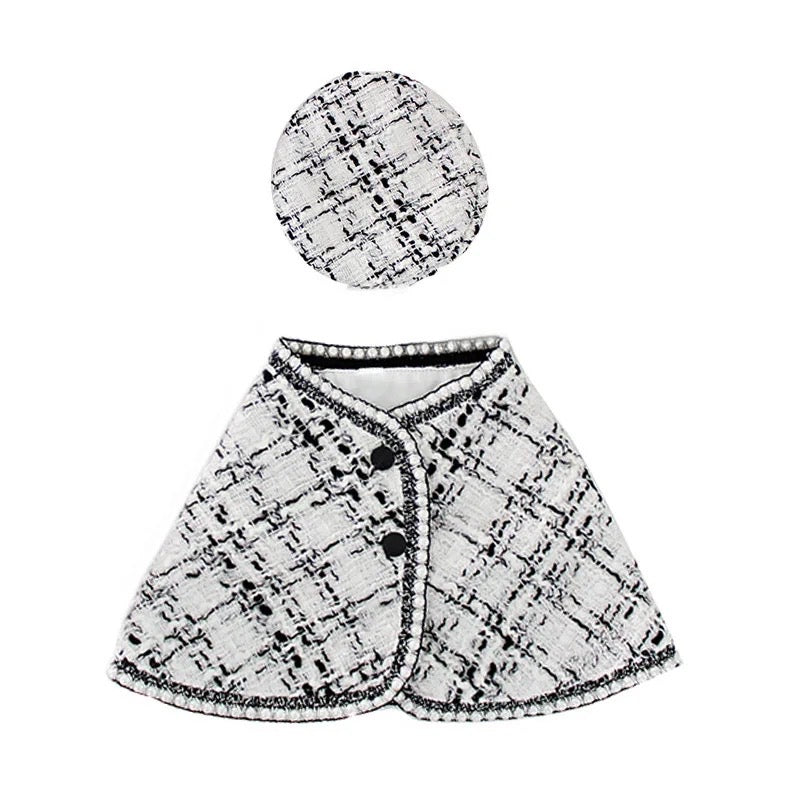 Tweed Hat and Cape Set – Luxury Classic Outfit for Dogs