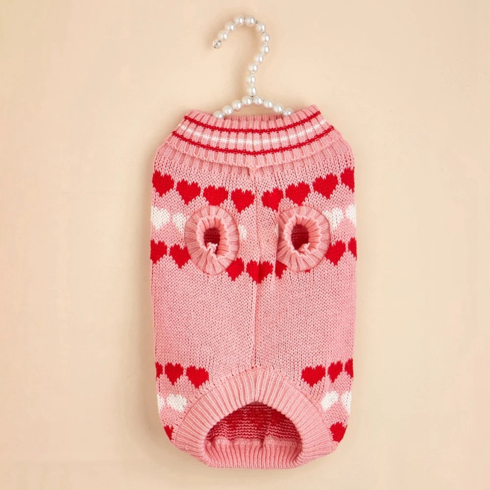 Dog Knit Sweater | Love Heart Dog Sweater
