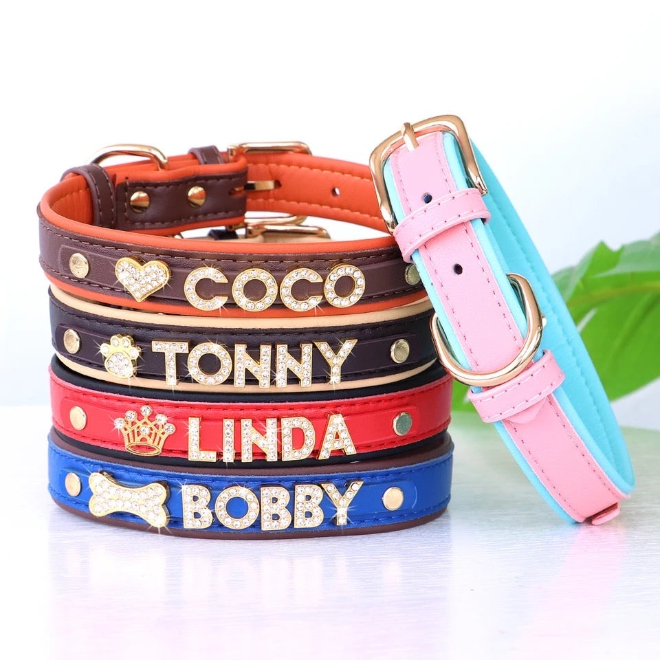 Personalized Rhinestone Dog Collar