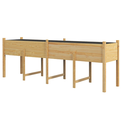 Wooden Raised Garden Bed Planter, Large Elevated Planter Box with Legs, Bed Liner and Drain Holes, Grey