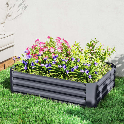 Galvanized Raised Garden Bed, 4' x 3' x 1' Outdoor Metal Planter Box, Raised Bed for Growing Flowers and Herbs