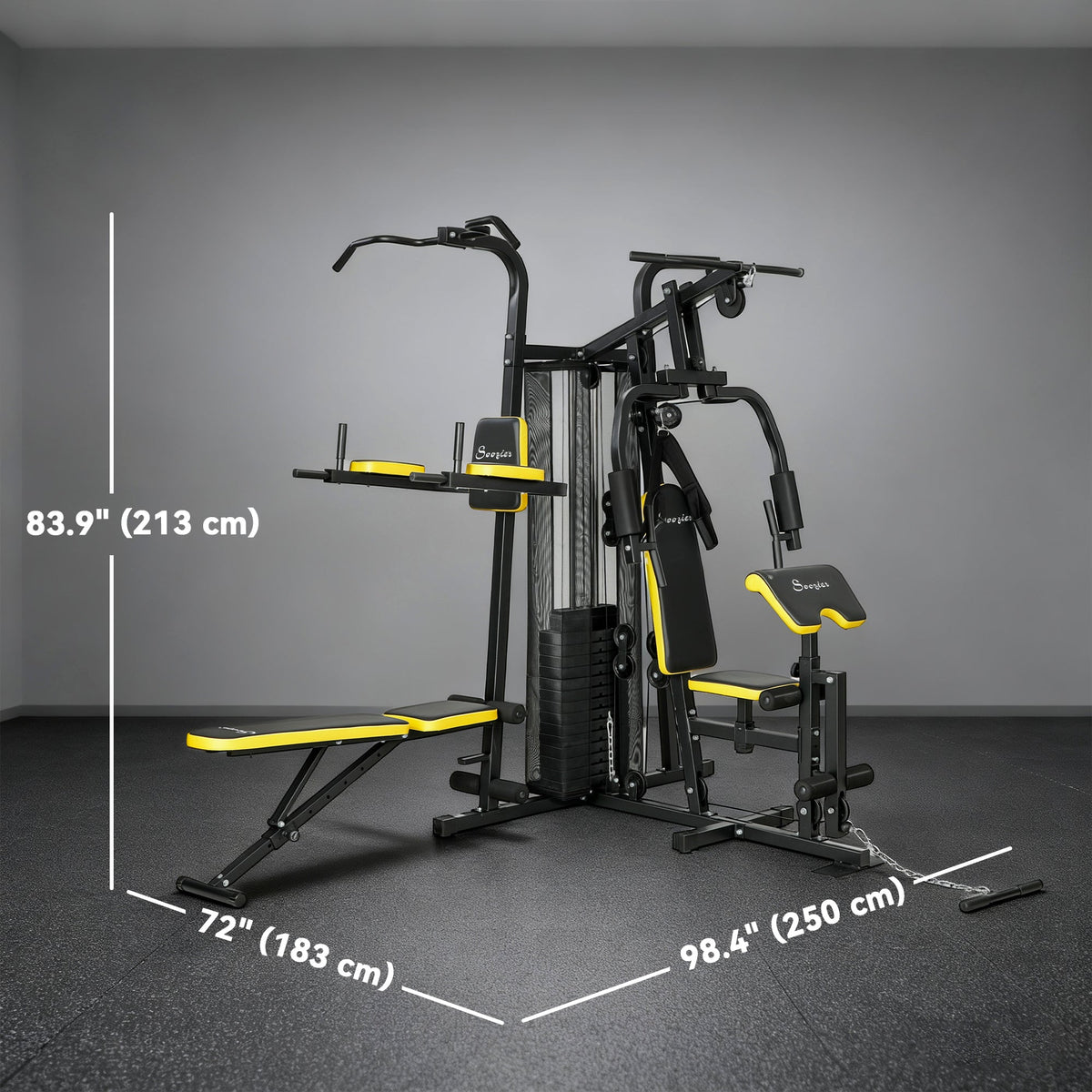 Multifunction Power Tower for Back, Chest, Arms & Leg Workouts All-in-One Home Gym with Weight Stack and Pulley System for Full Body Training
