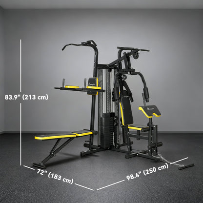 Multifunction Power Tower for Back, Chest, Arms & Leg Workouts All-in-One Home Gym with Weight Stack and Pulley System for Full Body Training
