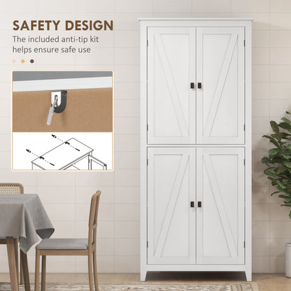 72" Freestanding Storage Cabinet, Kitchen Pantry Cabinet with Doors and Shelves for Dining Room, Natural