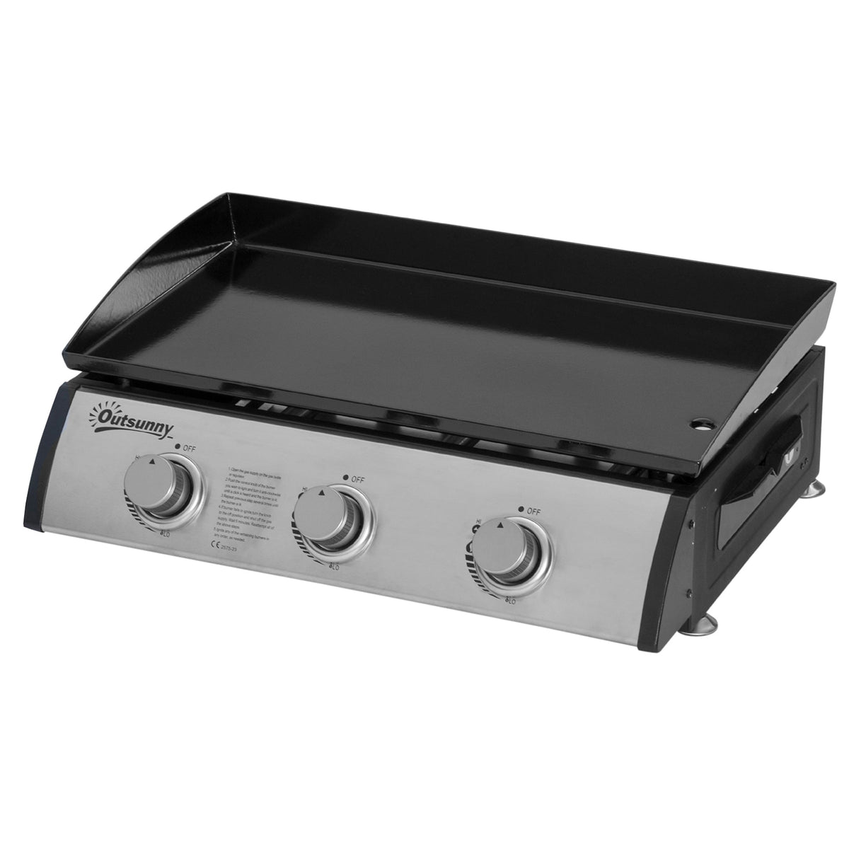 2 Burner Liquefied Gas Grill, Portable Tabletop BBQ Grill, for Camping, Picnic, Silver