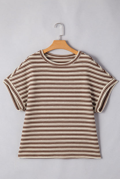 Striped Side Slit Top — Relaxed Casual Top for Women
