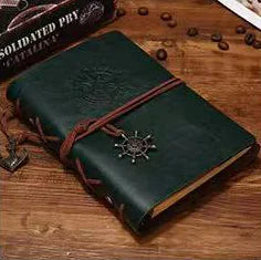 Vintage Nautical Pirate Ship Anchor Leather Notebook