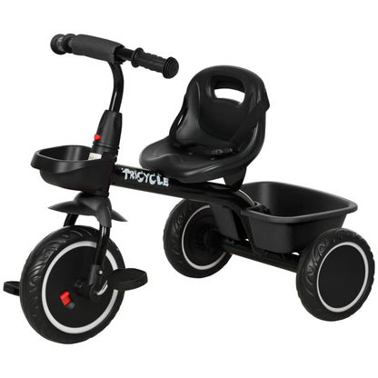 Large Kids Tricycle for Toddler 2-5 Year Old Girls and Boys, Toddler Trike Bike with Adjustable Seat, Safety Belt, Two Storage Baskets, Red