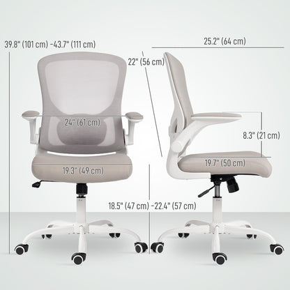 Ergonomic Mesh Office Chair with 4D Lumbar Support, Swivel Desk Chair with Flip-up Armrests, Tilt Function, Black