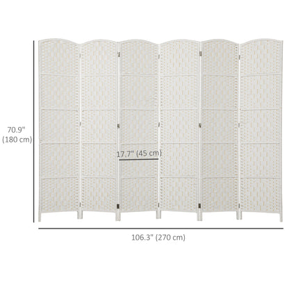 6ft Folding Room Divider, 3 Panel Wall Partition with Wooden Frame for Bedroom, Home Office, Natural