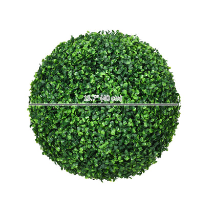 2 Pack Artificial Tree Boxwood Topiary Balls, 15.7 Inch