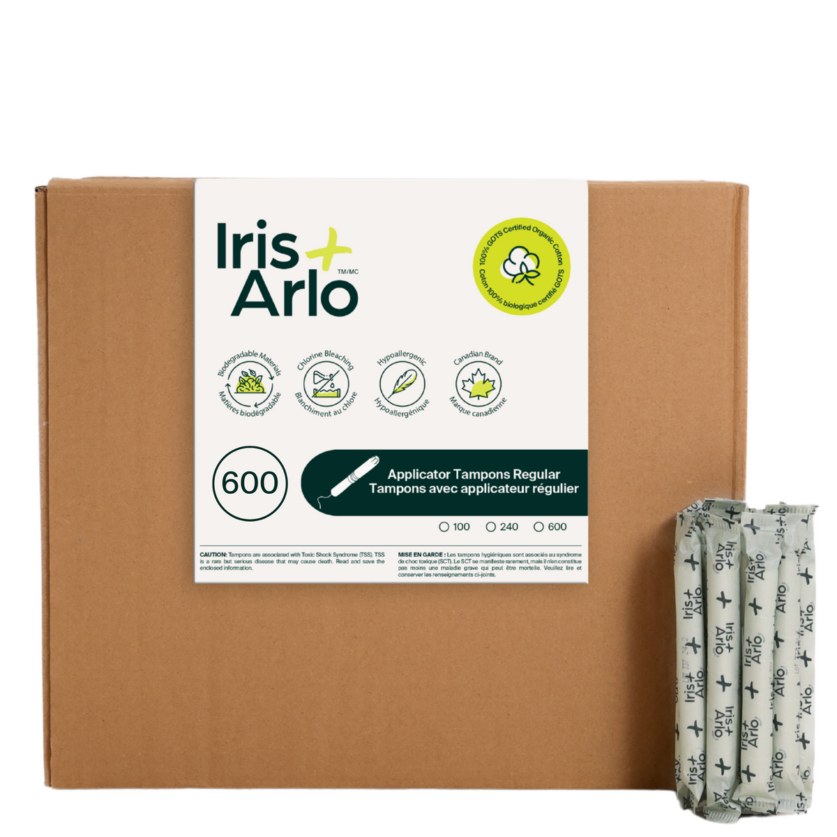 100% Organic Cotton Applicator Tampons