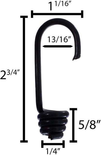 Lehigh Heavy Duty Coated Steel Cord Hooks with Steel Crimp Ring 1/4" & 3/8" 2-Pack