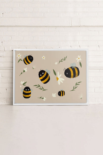 ABEILLES, Oeuvre sur toile étirée