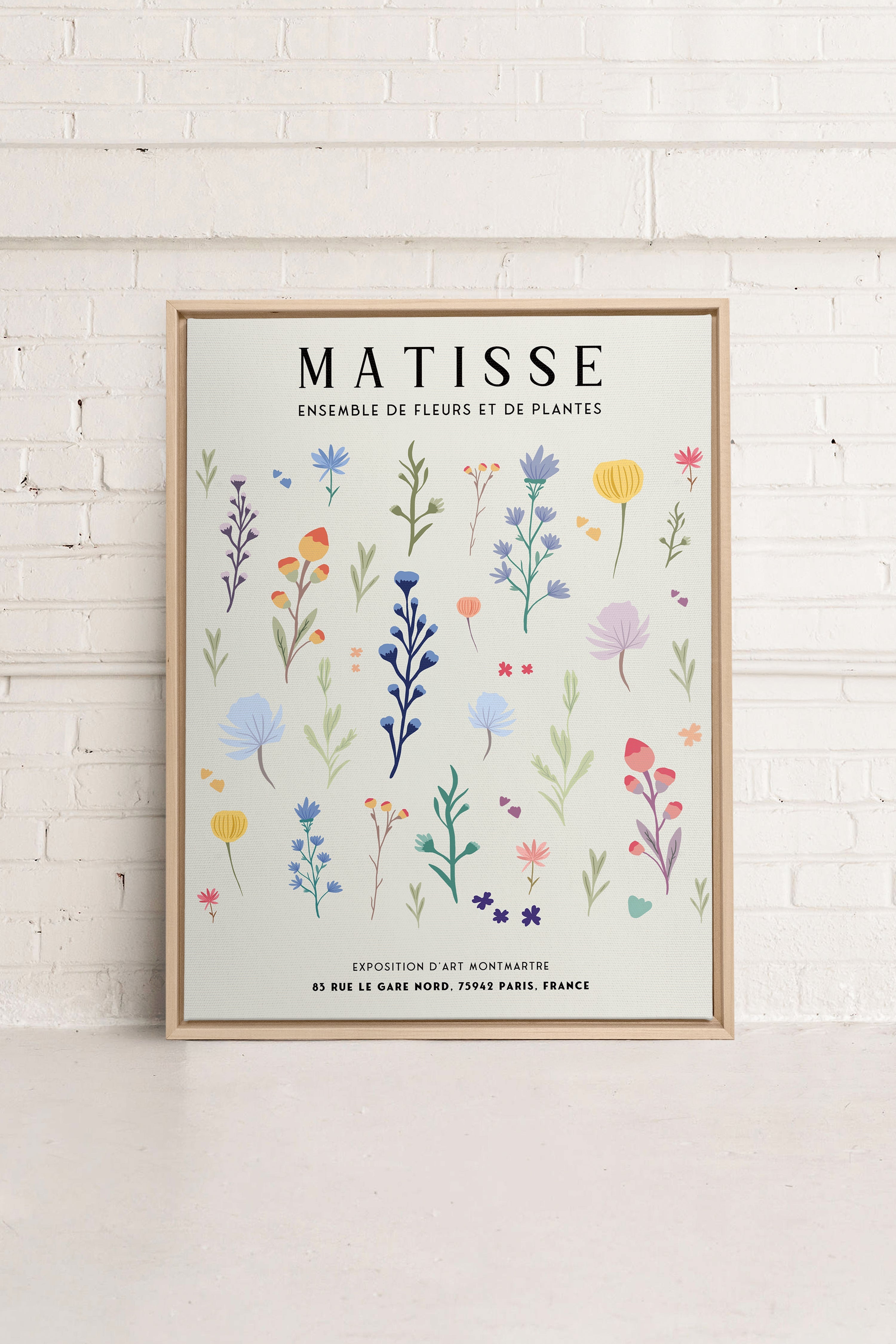 ENSEMBLE DE FLEURS, Oeuvre sur toile étirée