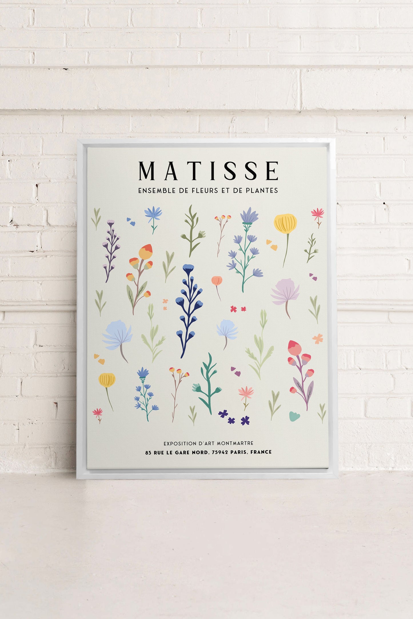 ENSEMBLE DE FLEURS, Oeuvre sur toile étirée