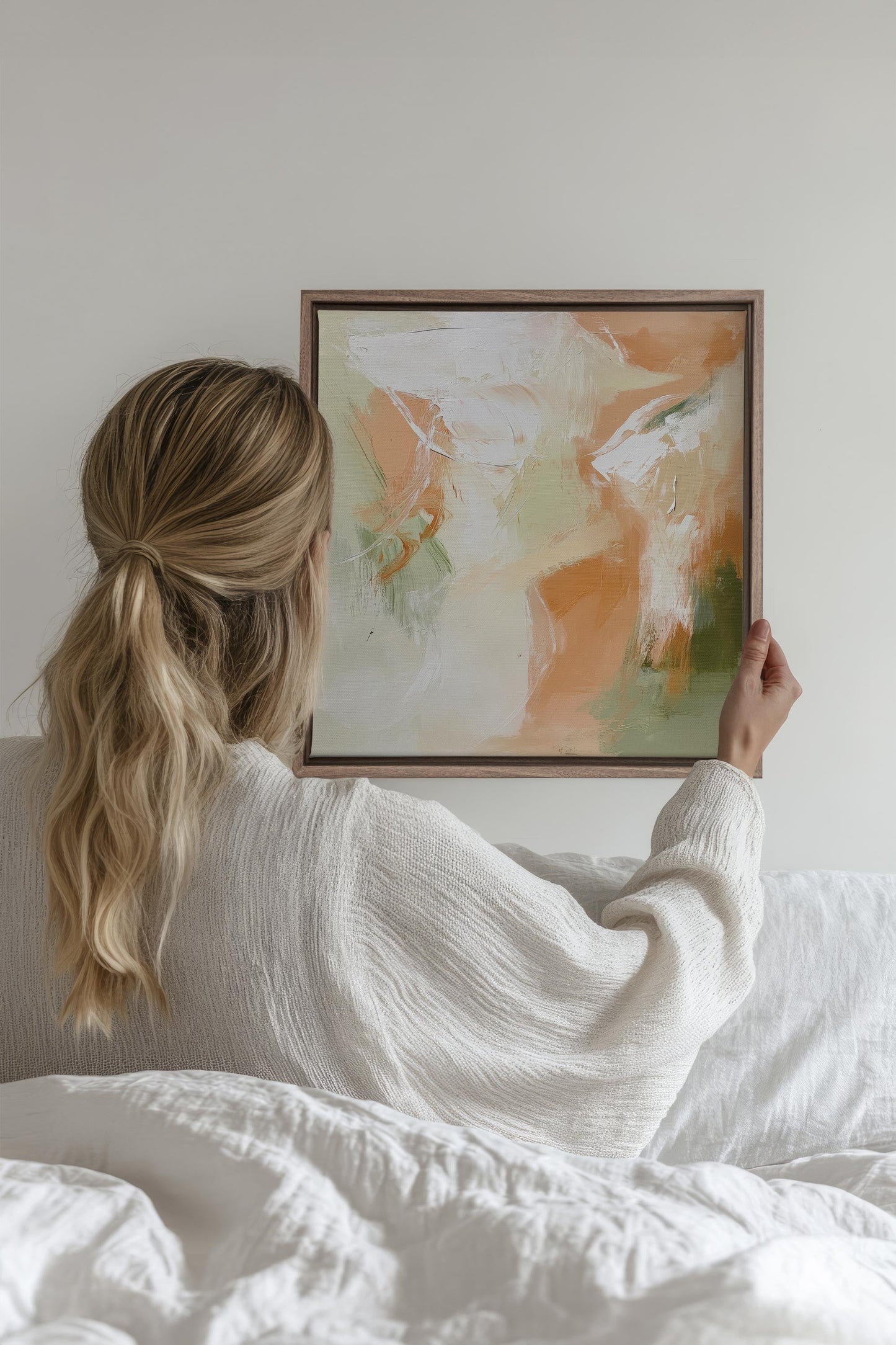 PEACHY FLOW, Oeuvre sur toile étirée
