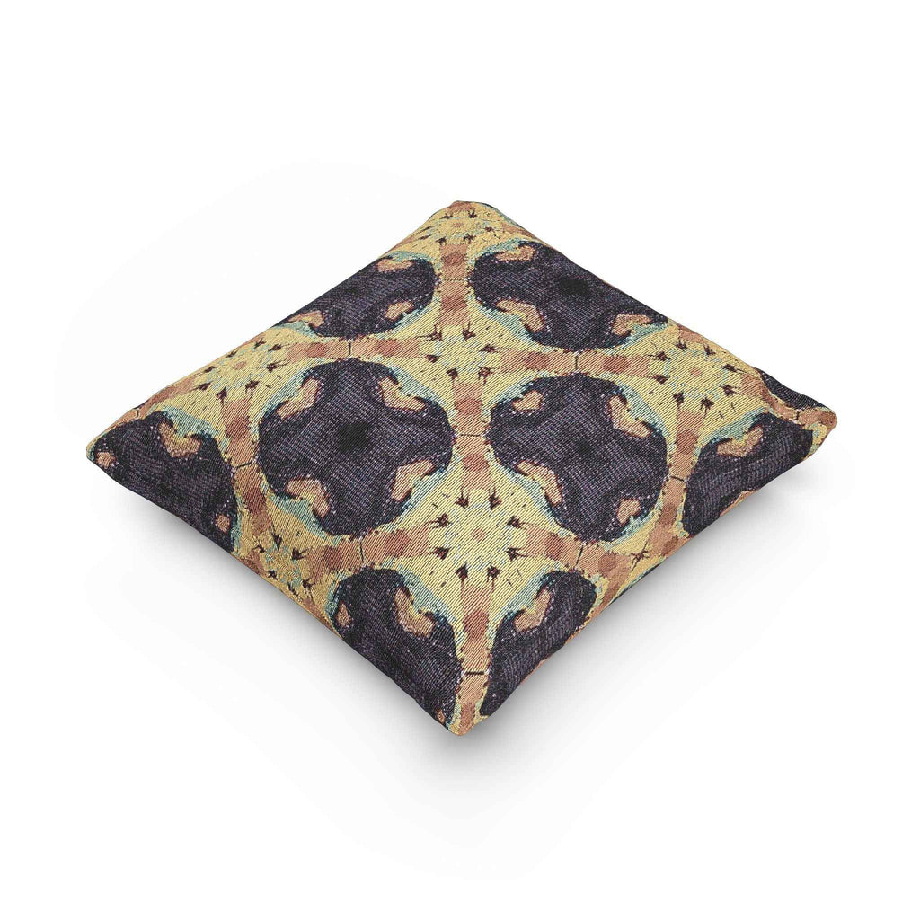 Geometric Mosaic Pattern Woven Pillow | Boho Tile Throw Cushion