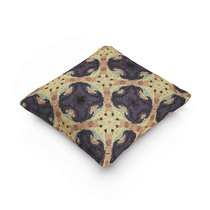Geometric Mosaic Pattern Woven Pillow | Boho Tile Throw Cushion