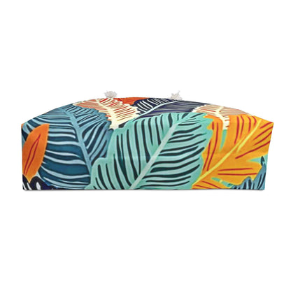 Tropical Feather Print Weekender Bag | Colorful Leaf Pattern | Large Tote Bag | mom on the go bag | everyday mom bag