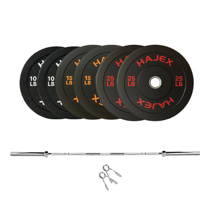 HAJEX Olympic Bumper Weight Plates - 10, 15, 25, 35, 45, 55 LB