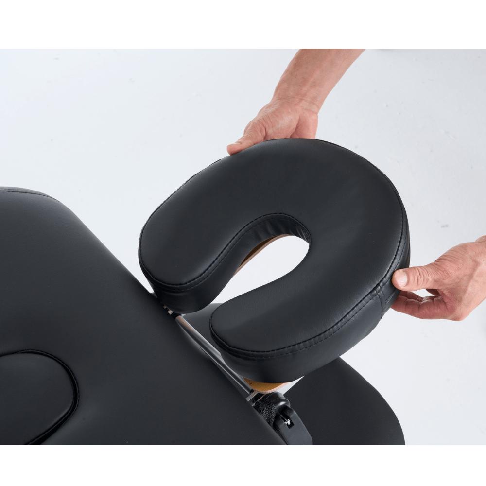 4" thick 2 Section Wooden Greenlife® master Portable Massage Table Black / Cream - MTW121