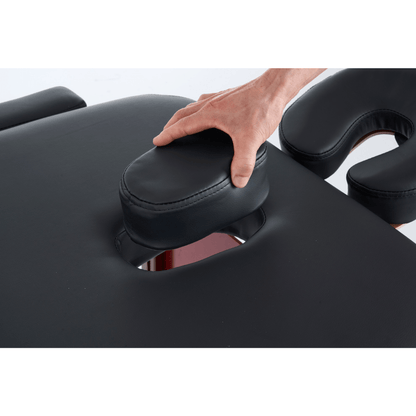 4" thick 2 Section Wooden Greenlife® master Portable Massage Table Black / Cream - MTW121