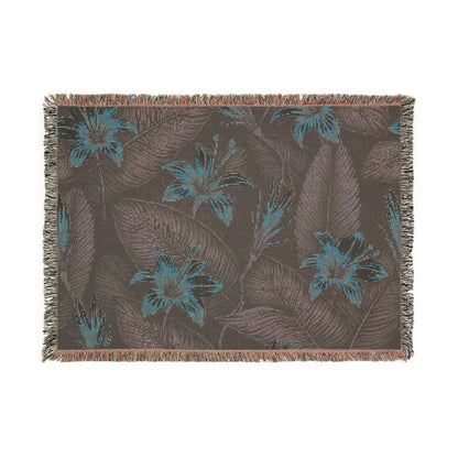 Tropical Lily Woven Blanket — Floral Throw for Living Room & Patio