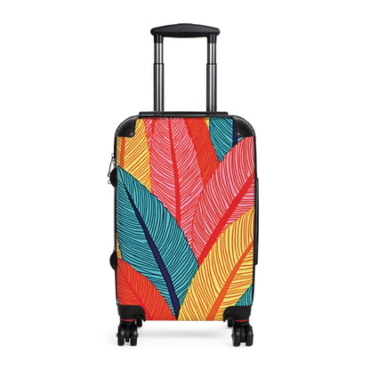 Colorful Tropical Feather Suitcase - Vibrant Travel Luggage