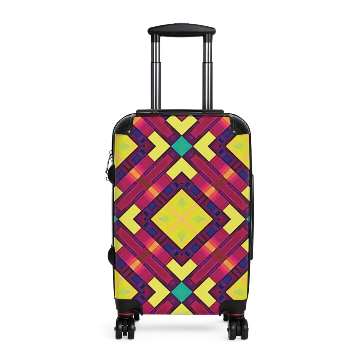 Colorful Geometric Carry-On Suitcase — Vibrant Kaleidoscope Travel Luggage