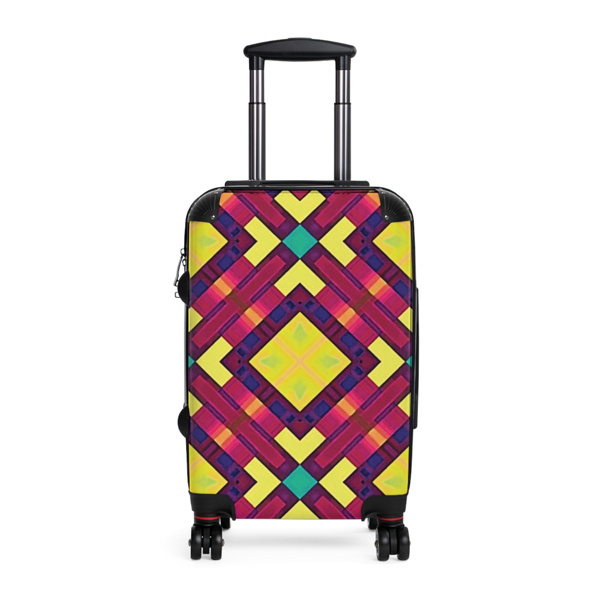 Colorful Geometric Carry-On Suitcase — Vibrant Kaleidoscope Travel Luggage